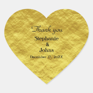 Thank You Label Gold Foil Shiny Wedding Favour