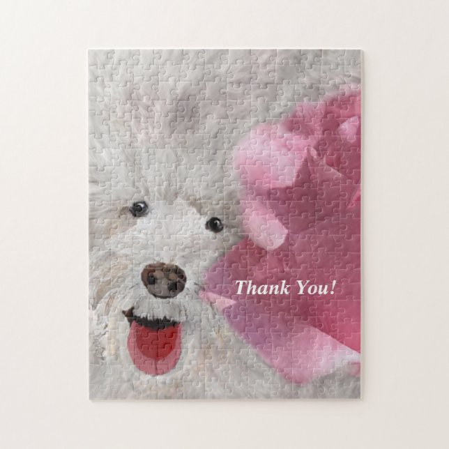 Thank You Labradoodle and Rose  Jigsaw Puzzle (Vertical)