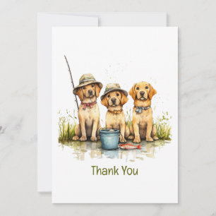 Thank You Labrador Retriever Dogs Fishing Card