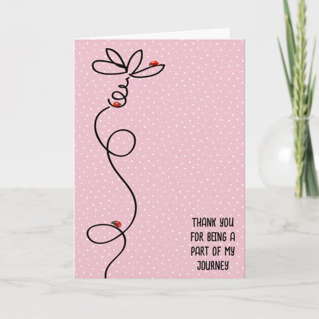 Thank You Ladybugs On Daisy Doodle Card (Front)