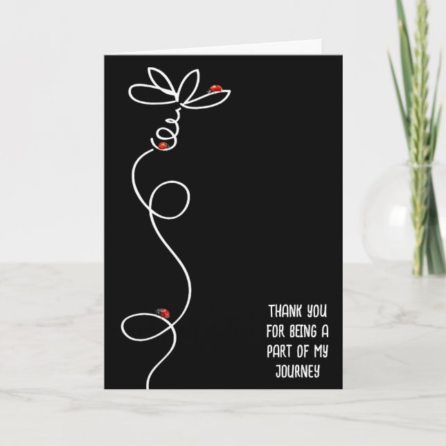 Thank You Ladybugs On Doodle Daisy Card (Front)