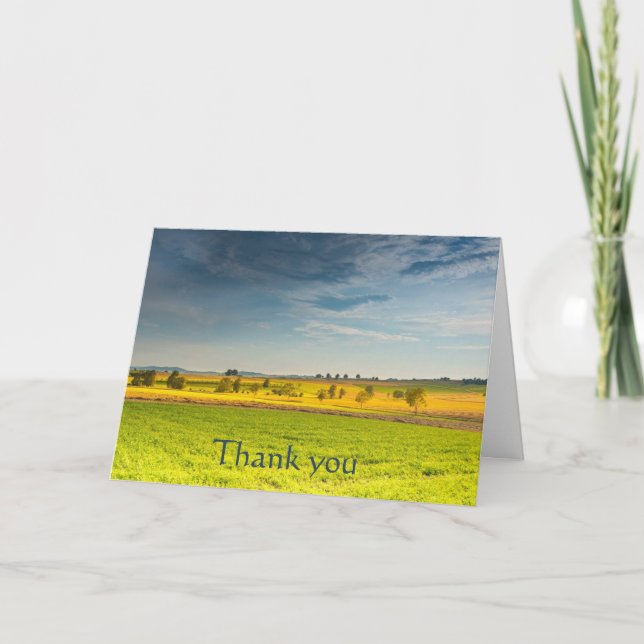 Thank you Landscape Meadow Crop Fields Scripture Card (Front)
