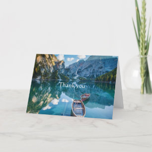 Thank you Landscape Mountain Lake Boat Scripture Card