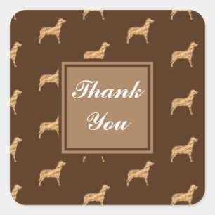 Thank You Large Dog Pattern Appreciation Square Sticker