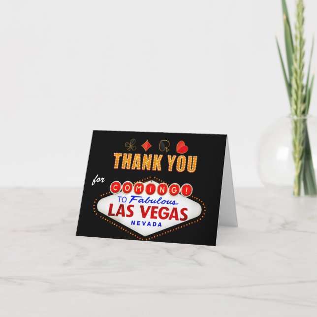 Thank You - Las Vegas Sign Fabulous Casino Night Card (Front)