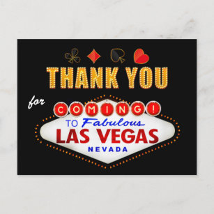 Thank You - Las Vegas Sign Fabulous Casino Night Postcard