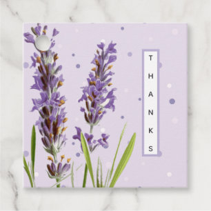 Thank You Lavender Flower Dark Polka Dots Favour Tags