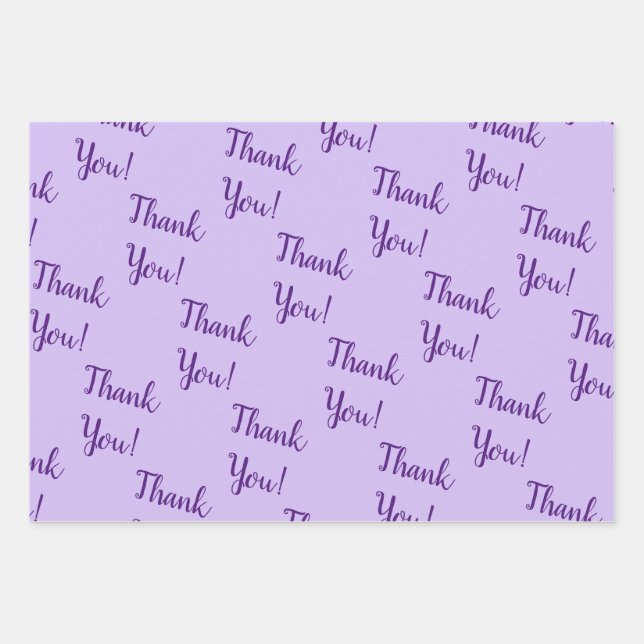Thank You! Lavender Wrapping Paper Sheets Set (Front 3)