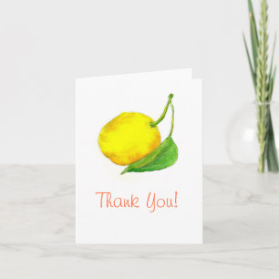 Thank You Lemon Fruit Watercolor Art Painting