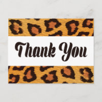 Thank You Leopard Skin Gold & Brown Wedding Party