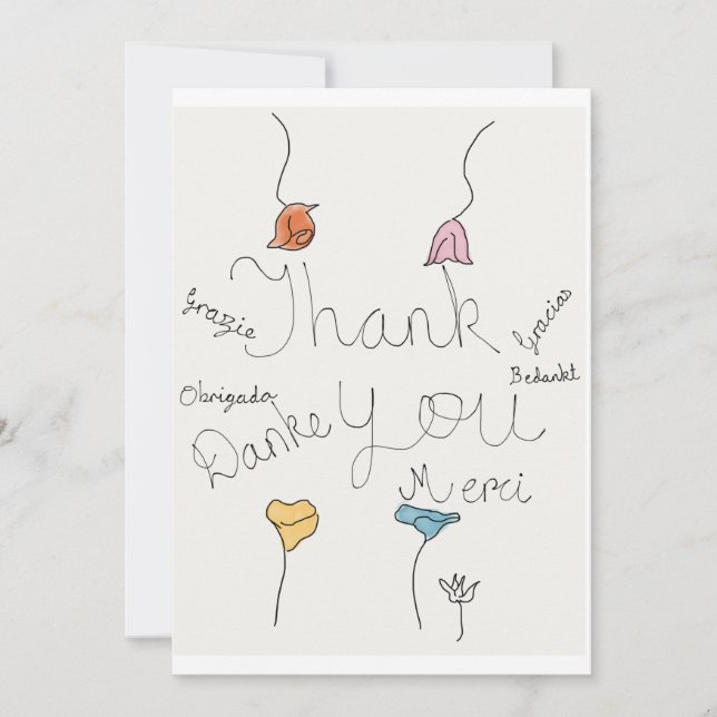 Thank you Letter in Different Languages  (Front)
