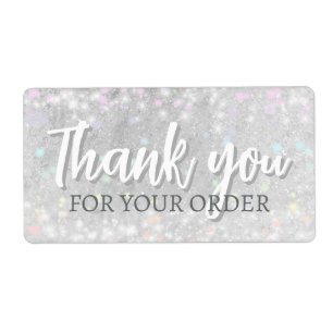 Thank you Lettering Glitter Snow Star