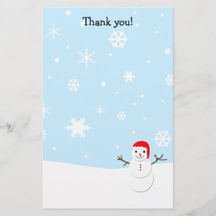 Thank you letters Snowman Christmas stationary Stationery