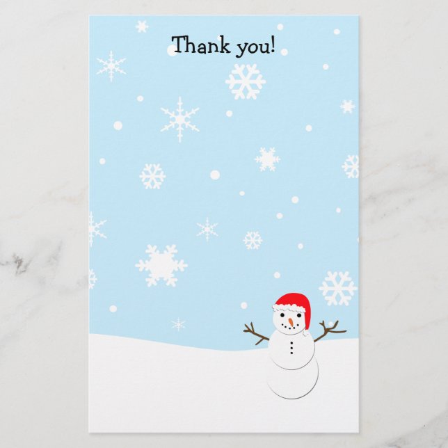 Thank you letters Snowman Christmas stationary Stationery (Front)