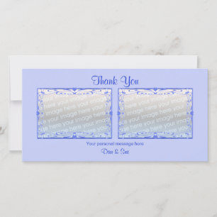 Thank You Light Blue 2 Photos Card