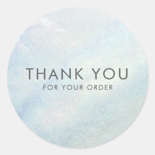 Thank You Light Blue Shell Mother of Pearl Classic Round Sticker