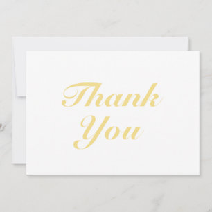 Thank You light gold elegant script note card