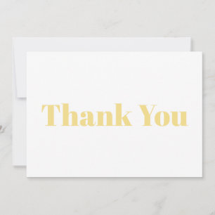 Thank You, light gold white modern note card