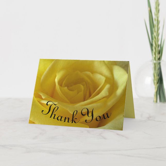 Thank You Light Yellow Rose Photo Appreciation Card (Front)