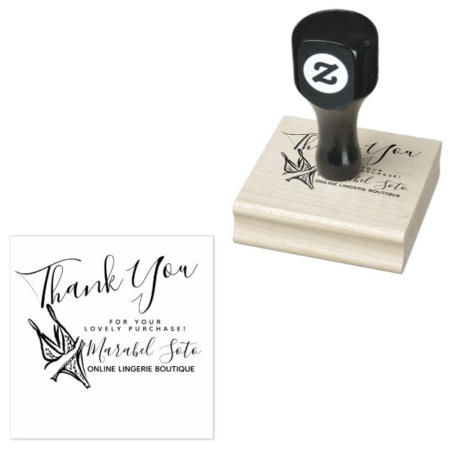 Thank You Lingerie Clothing Business Rubber Stamp (Stamped)