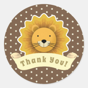 Thank you Lion Classic Round Sticker