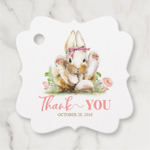 Thank You Little Bunny Birthday Party Favour Tags