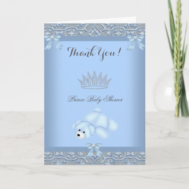Thank You Little Prince Baby Shower Boy Blue 2 (Front)