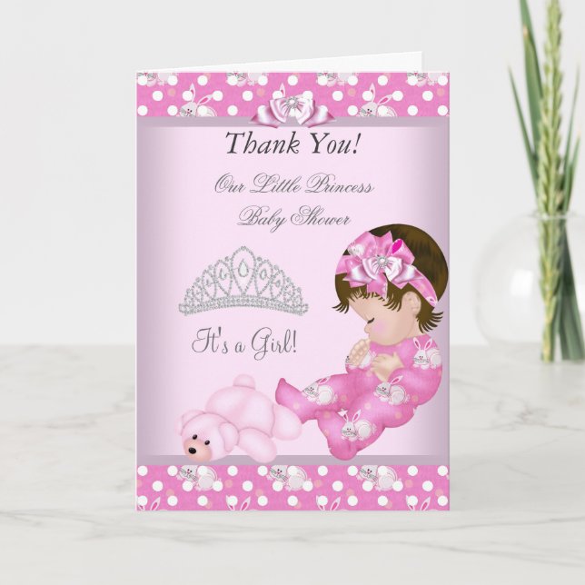 Thank You Little Princess Baby Shower Girl Bunnies (Front)