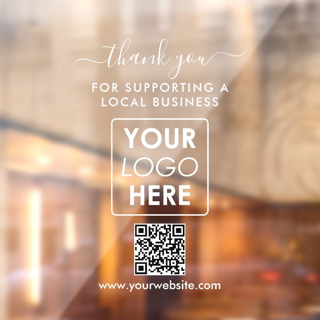 Thank You Local Business Logo Branding Welcome  Window Cling (Sheet 2)