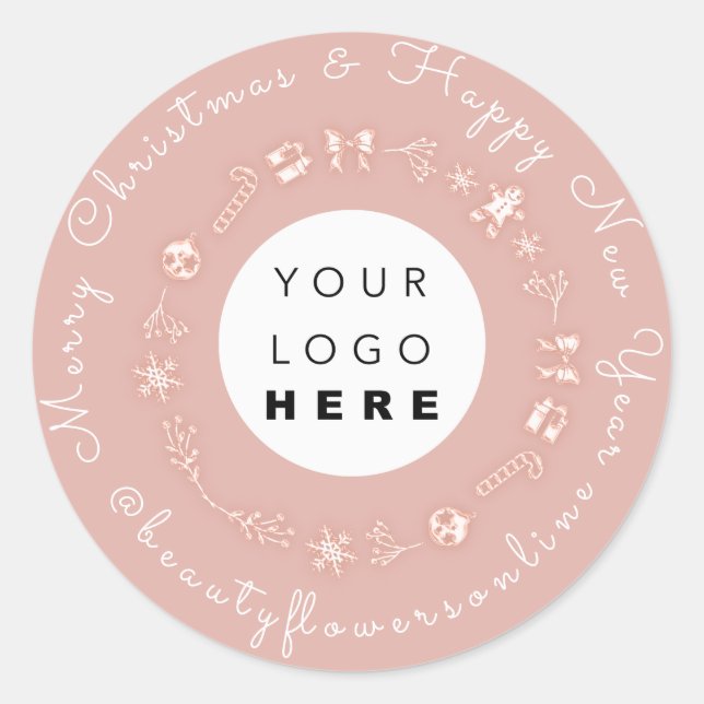 Thank You Logo Christmas Tree Merry Christmas Classic Round Sticker (Front)