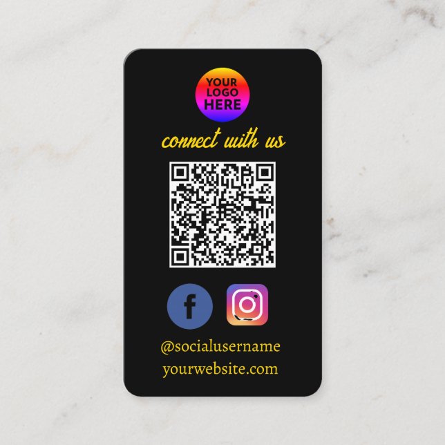 thank you logo for business Card  with qr code (Front)