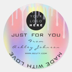 Thank You Logo Holograph Made With Love WEB Classic Round Sticker