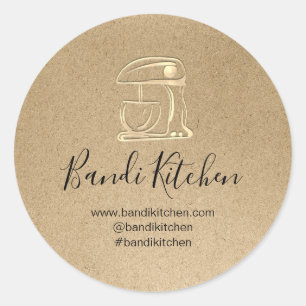 Thank You Logo Kitchen Cooking Chef Gold Kraft VIP Classic Round Sticker