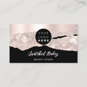 Thank You Logo QR Code Online Shop Rose Black Business Card