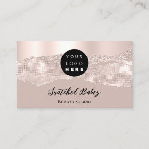 Thank You Logo QR Code Online Shop Rose Skinny Business Card