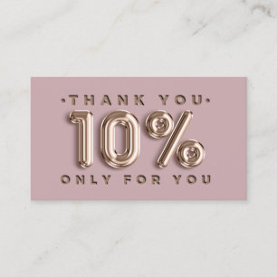 Thank You Logo QRCODE 10%OFF Discount Code Gold Business Card