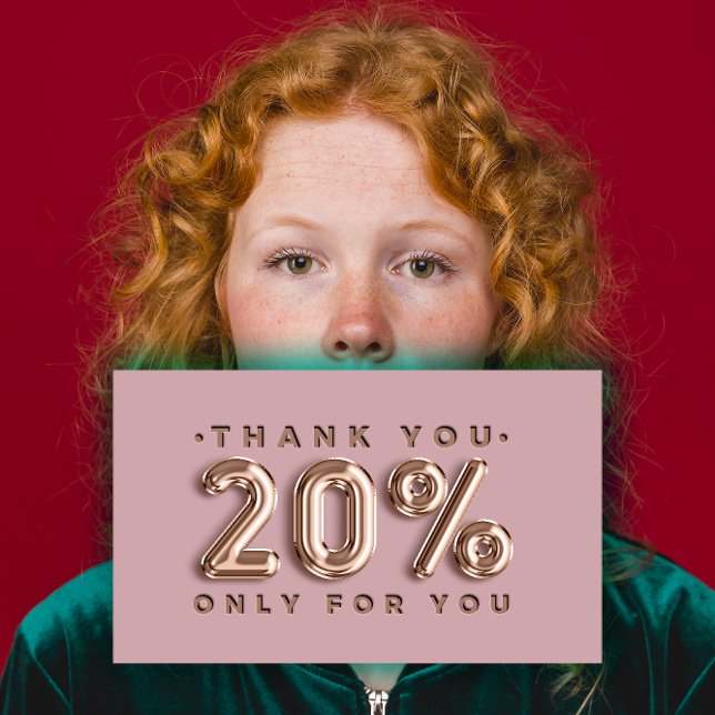 Thank You Logo QRCODE 20%OFF Discount Code Gold Business Card (Thank You Logo QRCODE 20%OFF Discount Code Gold Business Card)