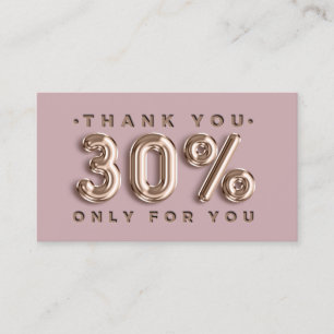 Thank You Logo QRCODE 30%OFF Discount Code Gold Business Card
