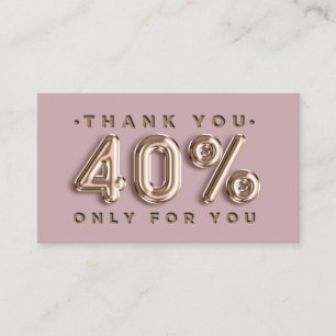 Thank You Logo QRCODE 40%OFF Discount Code Gold Business Card