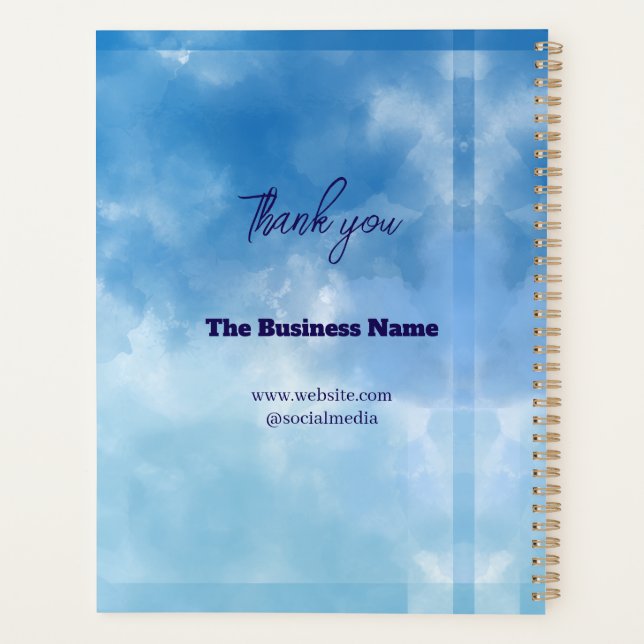Thank you & Logo & Text personalise Planner (Back)