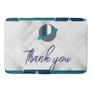 Thank you & Logo white Bath Mat
