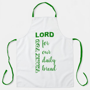 THANK YOU LORD Our Daily Bread Christian GREEN Apron