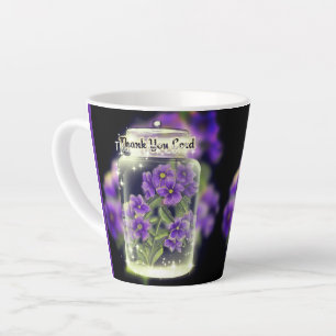 Thank You Lord (Purple Pansies) Latte Mug