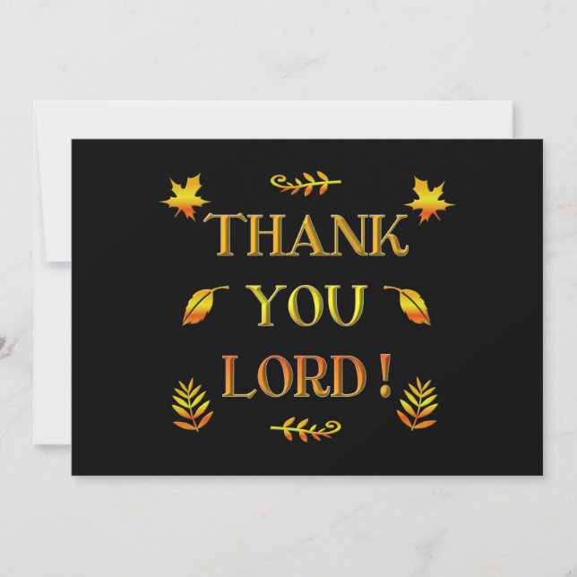Thank You Lord! (with Autumn coloured leaves) Invitation (Front)