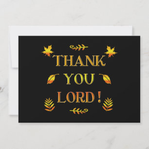 Thank You Lord! (with Autumn coloured leaves) Invitation