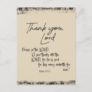 Thank you Lord with Psalms Bible Verse Postcard