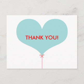 Thank You Love Balloon Postcard