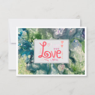 Thank You Love Flat Card 3.5" x 5"