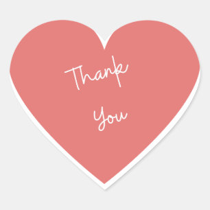 Thank You Love Heart Heart Sticker