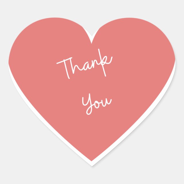 Thank You Love Heart  Heart Sticker (Front)